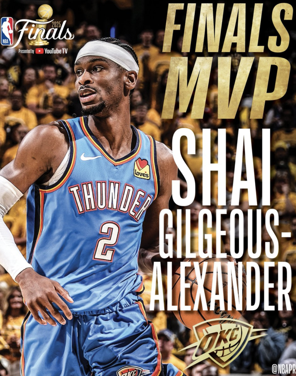 NBA总决赛|亚历山大荣膺FMVP，系列赛场均30.3分